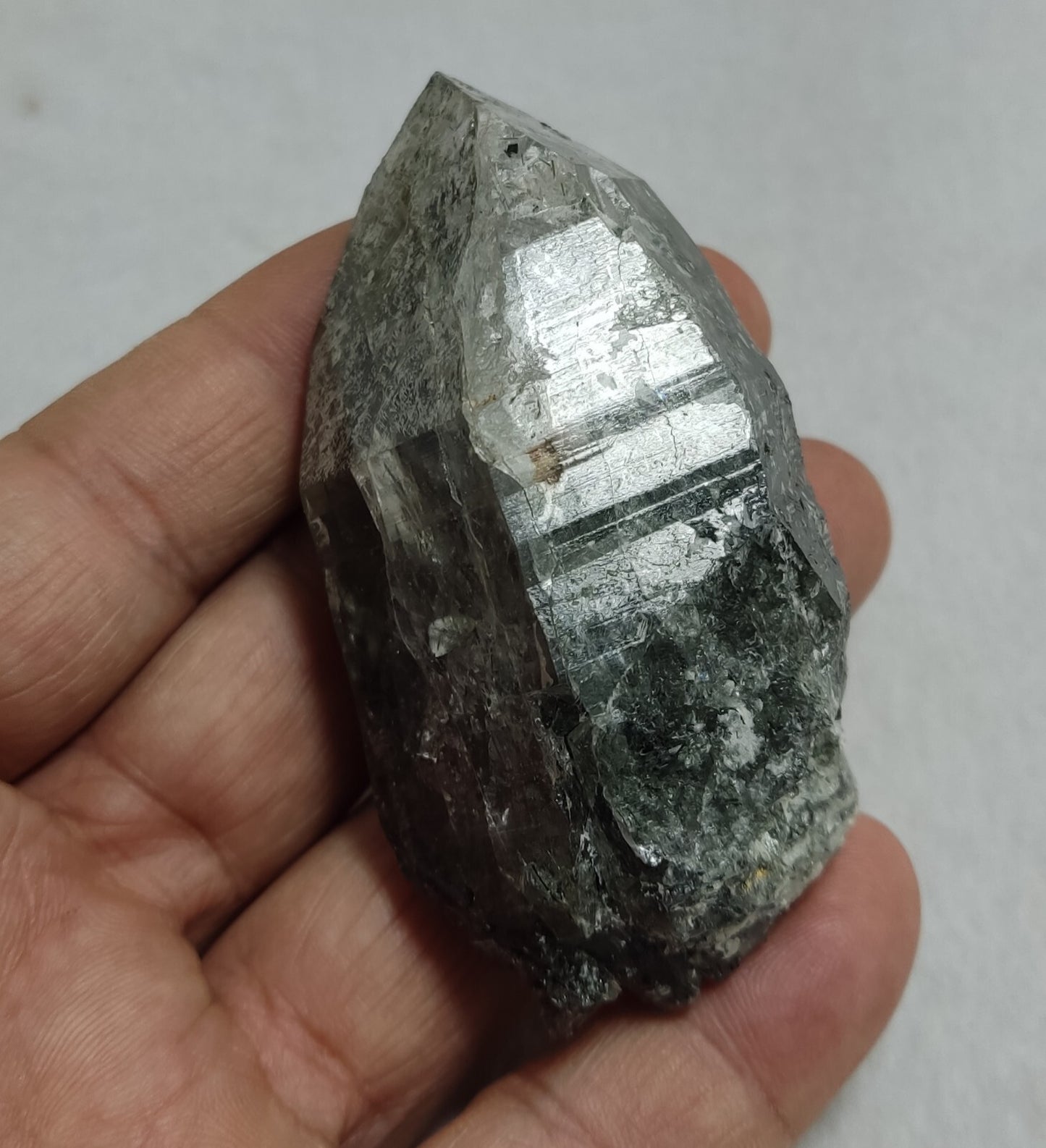 An Aesthetic Natural terminated chlorite quartz crystal 129 grams