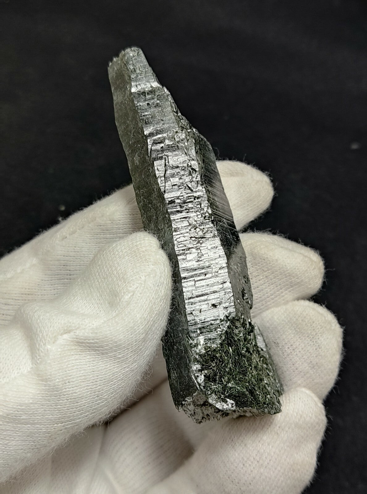 An Aesthetic Natural etched terminated Chlorite Quartz crystal specimen 50 grams