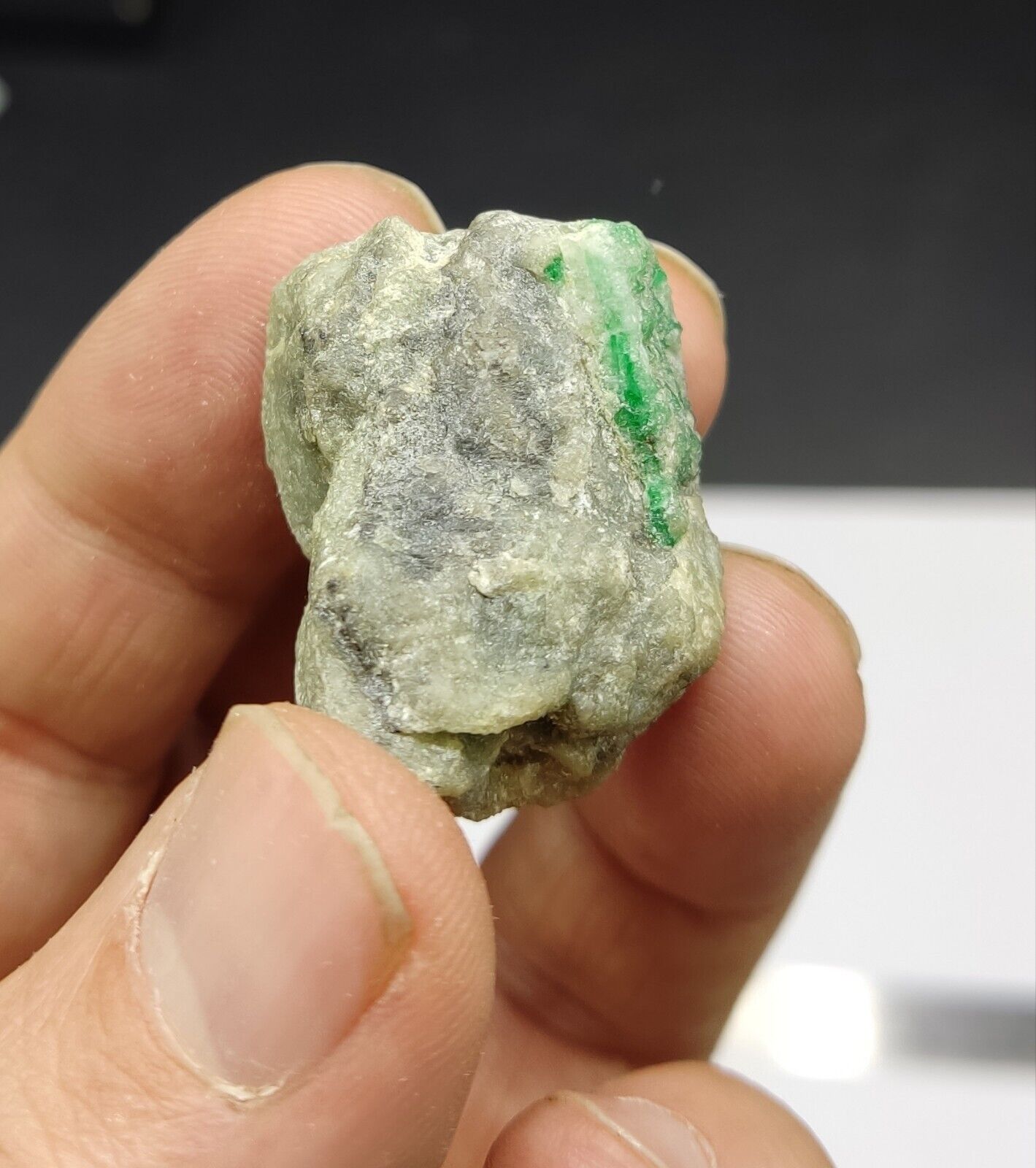 An Aesthetic miniature specimen of emerald in matrix 25 grams