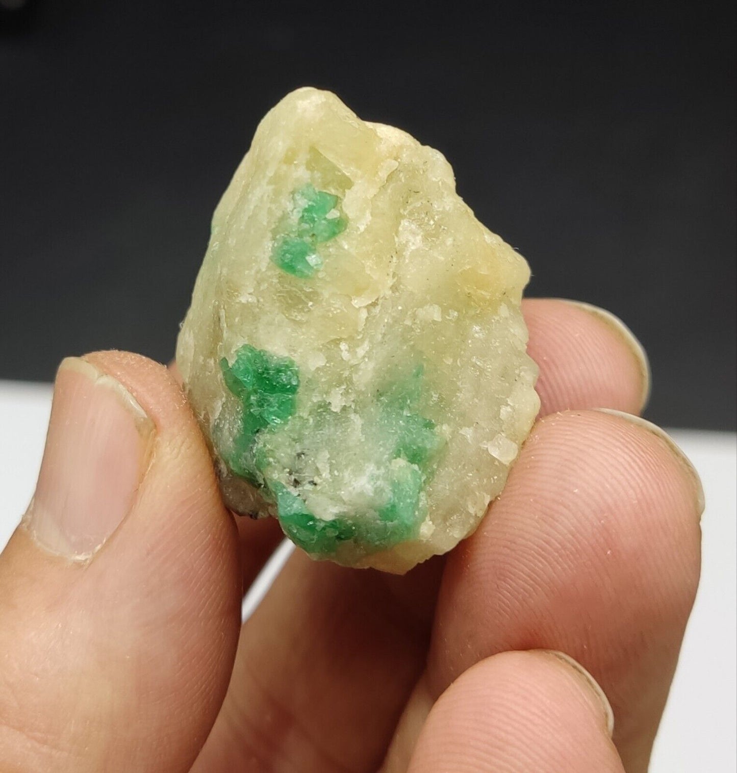 An Aesthetic miniature specimen of emerald in matrix 38 grams