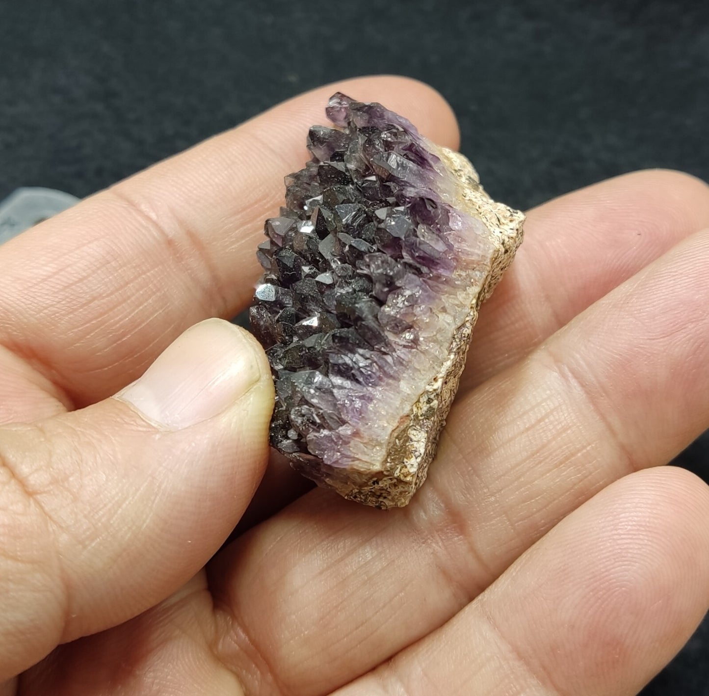 An Aesthetic specimen of druzy amethyst cluster 38 grams