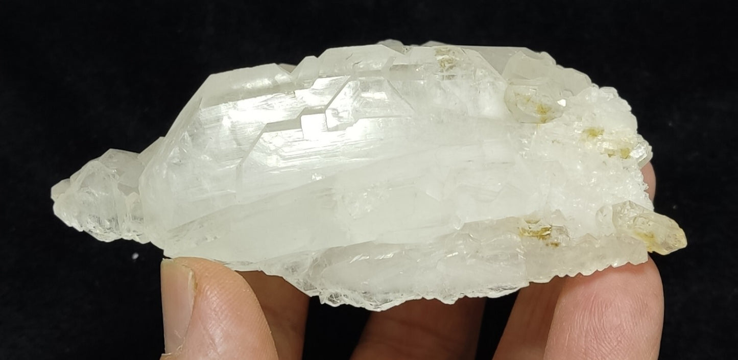 An aesthetic specimen of terminated faden Quartz crystals cluster 197 grams