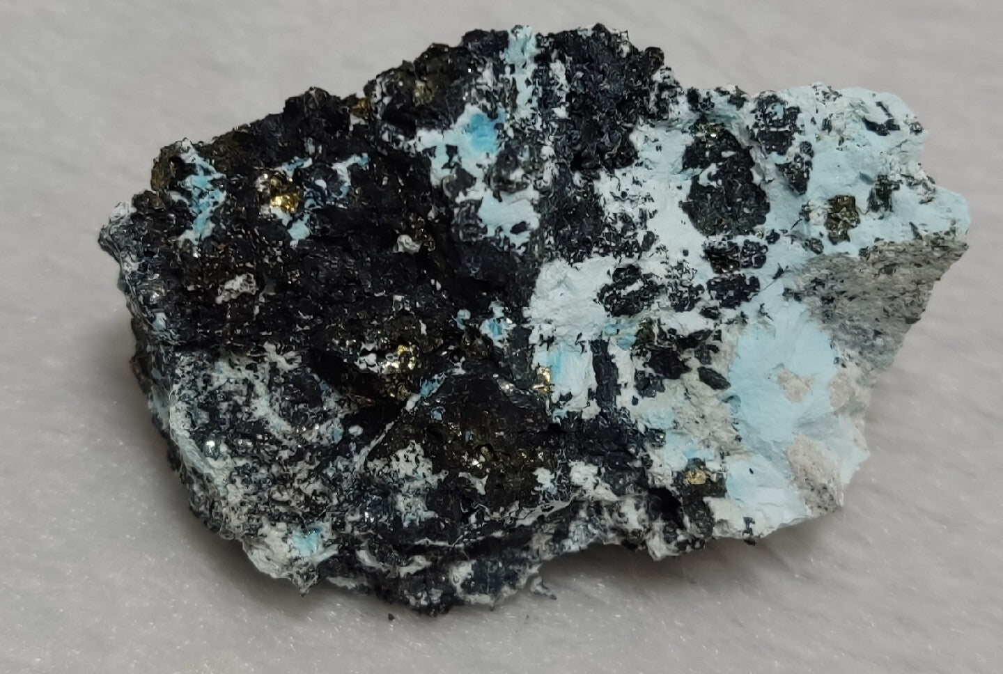 Natural turquoise in matrix with Pyrite 54 grams