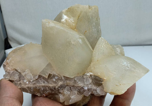 Calcite Crystals Cluster Specimen with Fluorite in the middle 870g