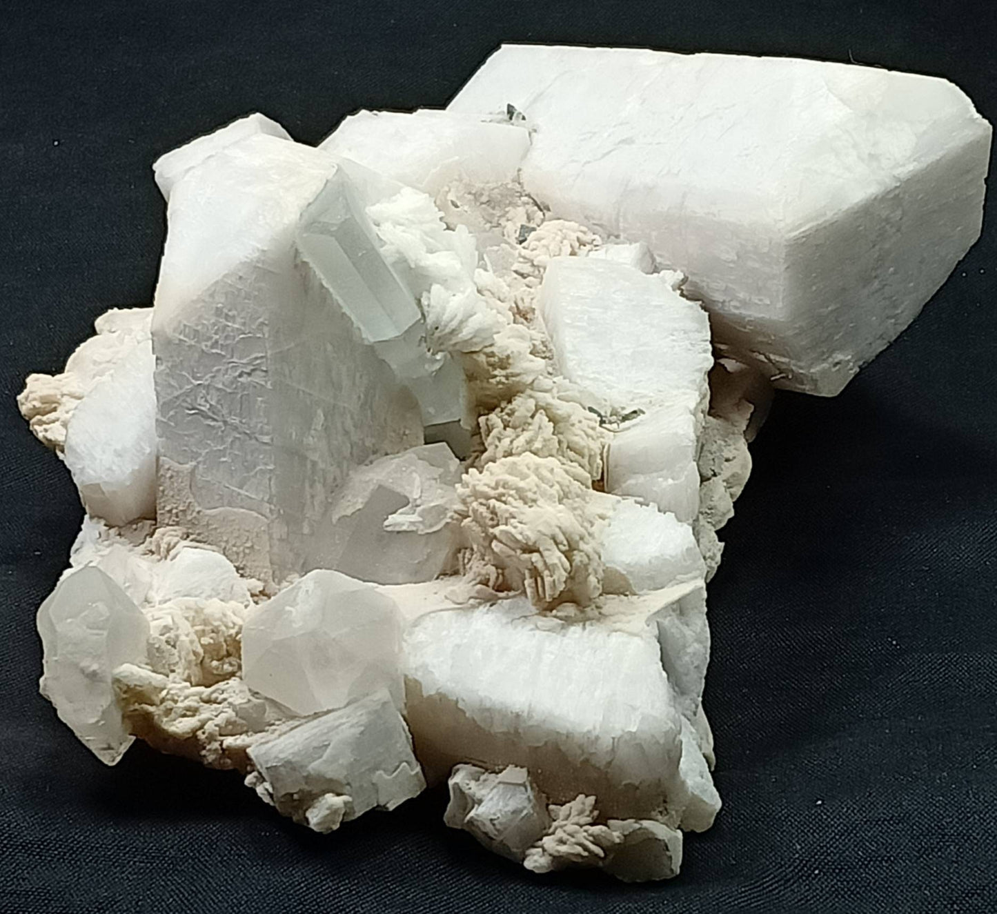 Combo specimen of Feldspar Aquamarine Tourmaline and Quartz Crystals 830 grams