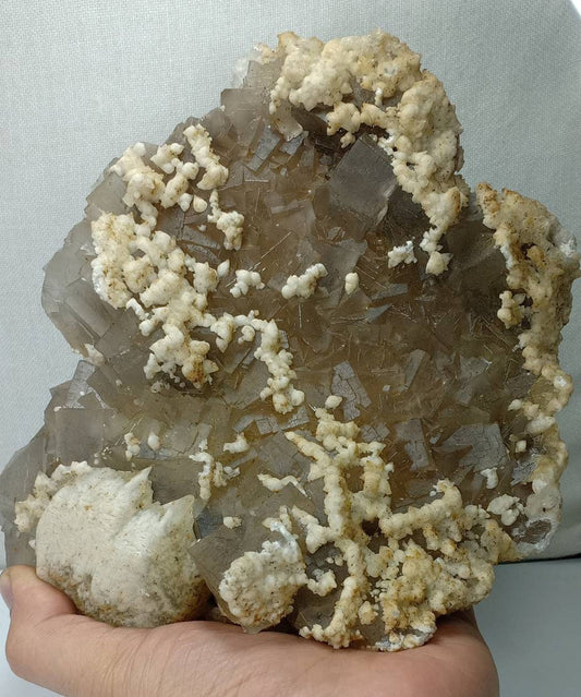 An Aesthetic Self standing specimen of Fluorite with Calcite 3200 grams