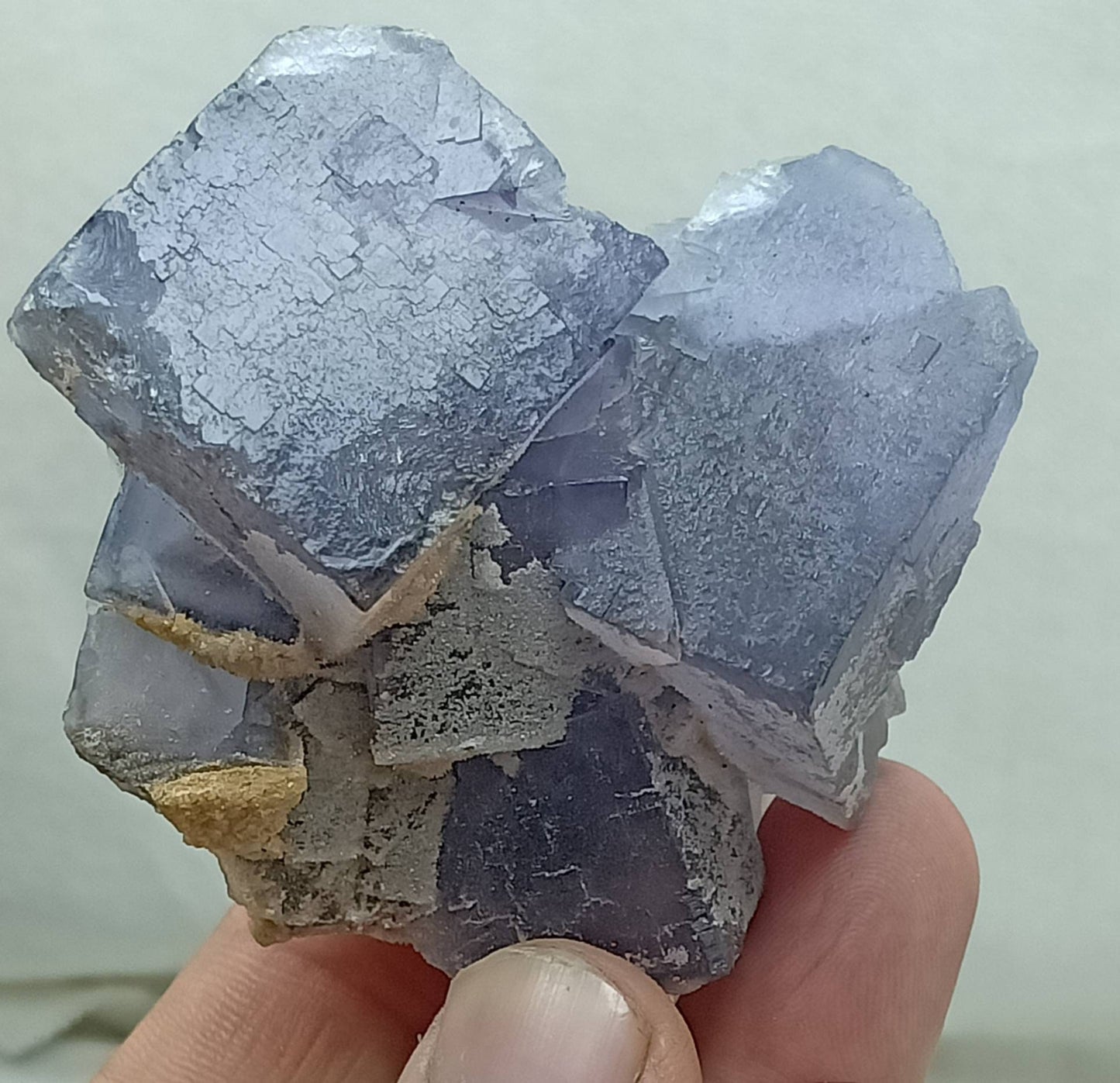 Purple Fluorite with light Blue zoning and Phantom like formation 175 gramd