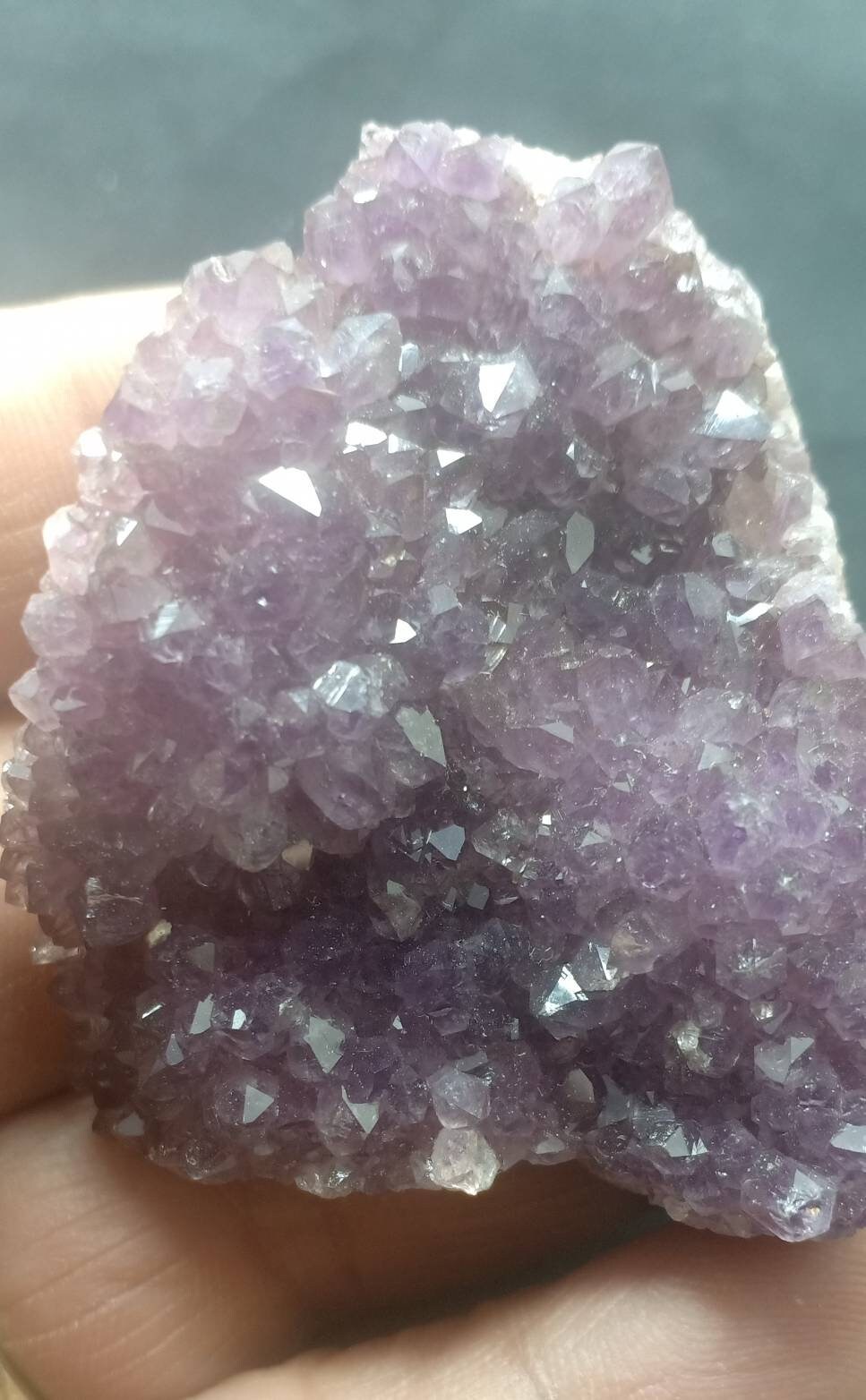 Single beautiful Drusy Amethyst crystals Cluster small plate