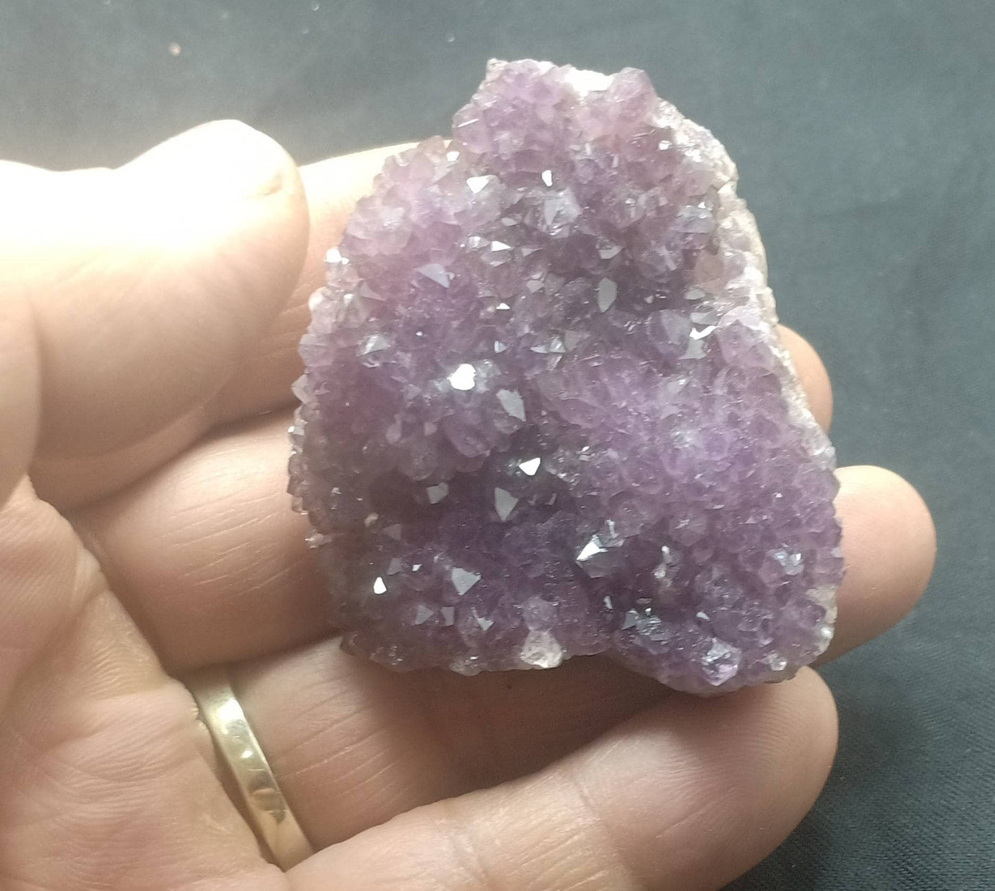 Single beautiful Drusy Amethyst crystals Cluster small plate
