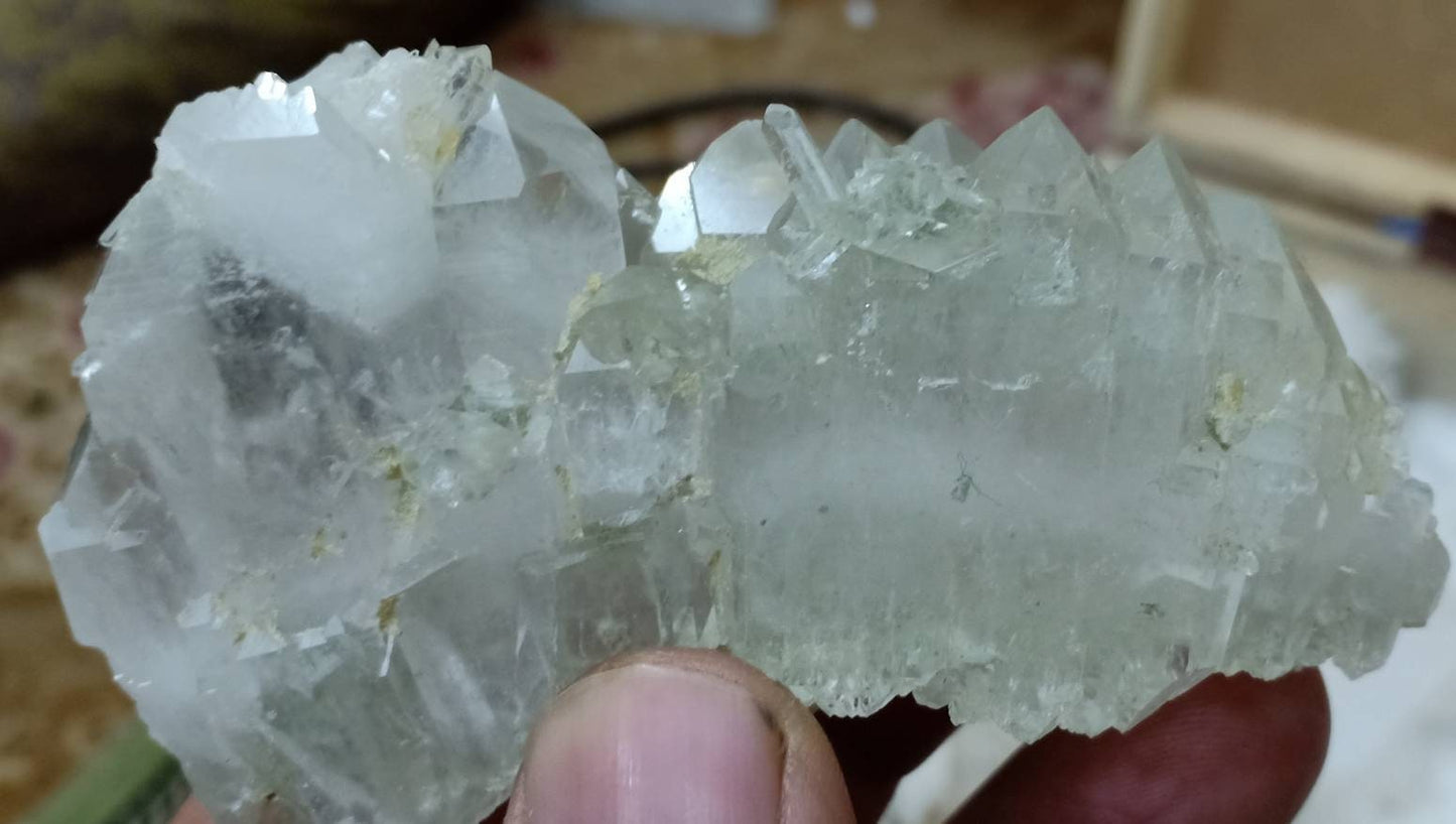 Single beautiful Faden Quartz Crystals cluster with beautiful terminations 122 grams