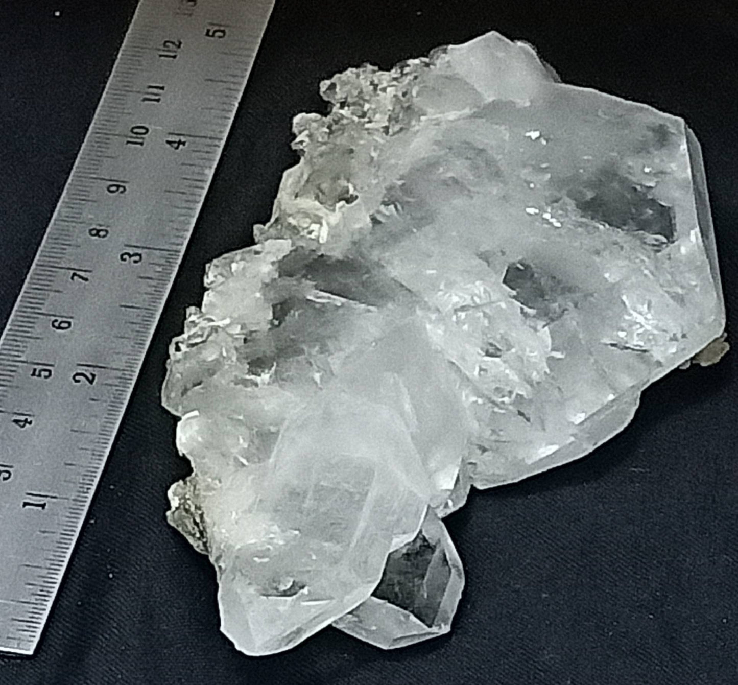 Single beautiful quartz crystals cluster with slight Faden lines and small chlorite inclusions 206 grams