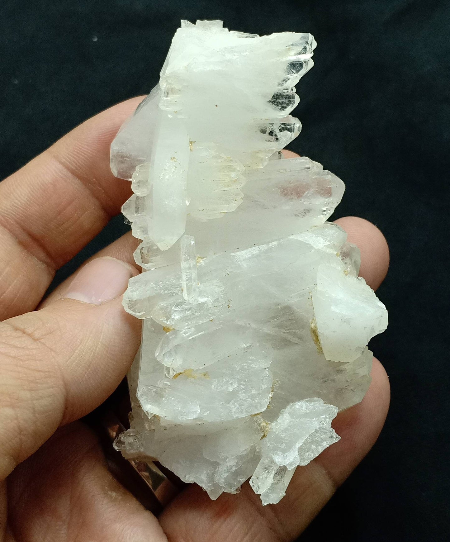 Single beautiful Faden Quartz Crystals cluster with perfect terminations 112 grams