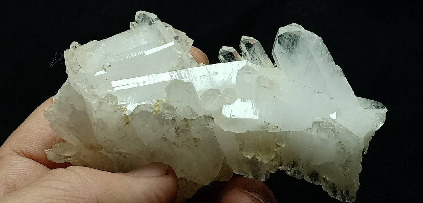 Single beautiful Faden Quartz Crystals cluster with perfect terminations 112 grams