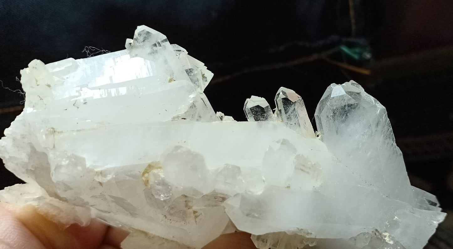 Single beautiful Faden Quartz Crystals cluster with perfect terminations 112 grams