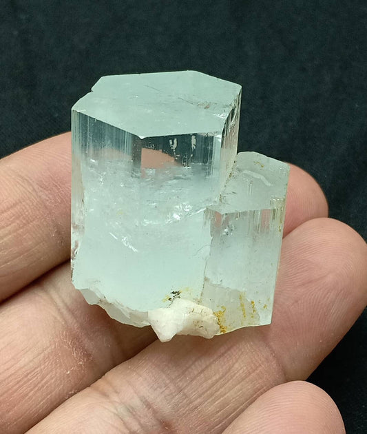 Single beautiful perfectly terminated twin Aquamarine Crystal with amazing color 44 grams