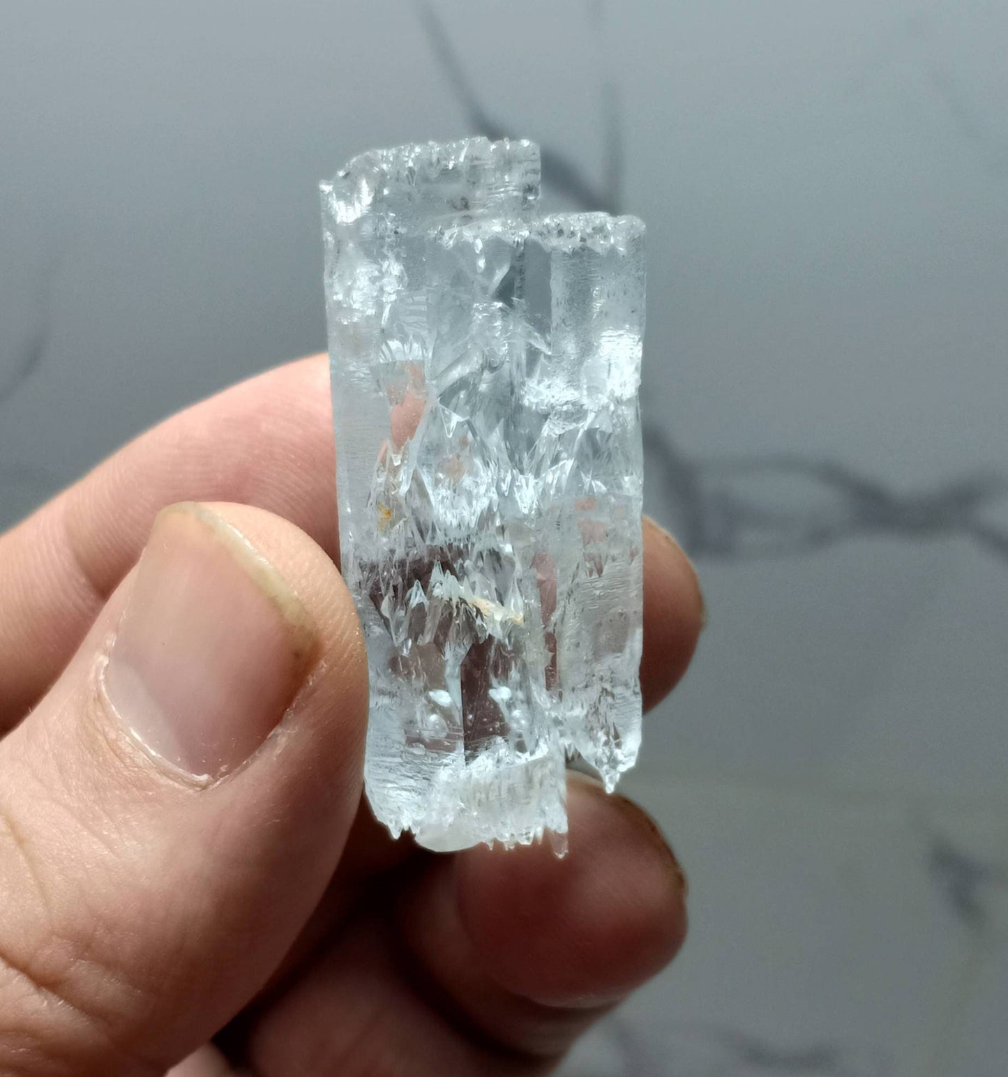 Etched Aquamarine Crystal 45mm in length weight 24 grams