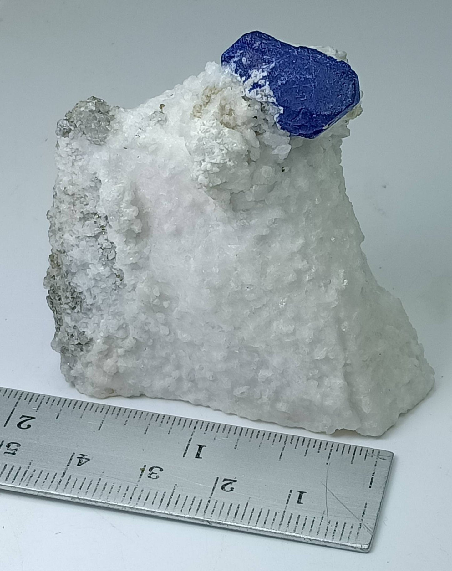 An Aesthetic Specimen of Lazurite on Calcite and Marble