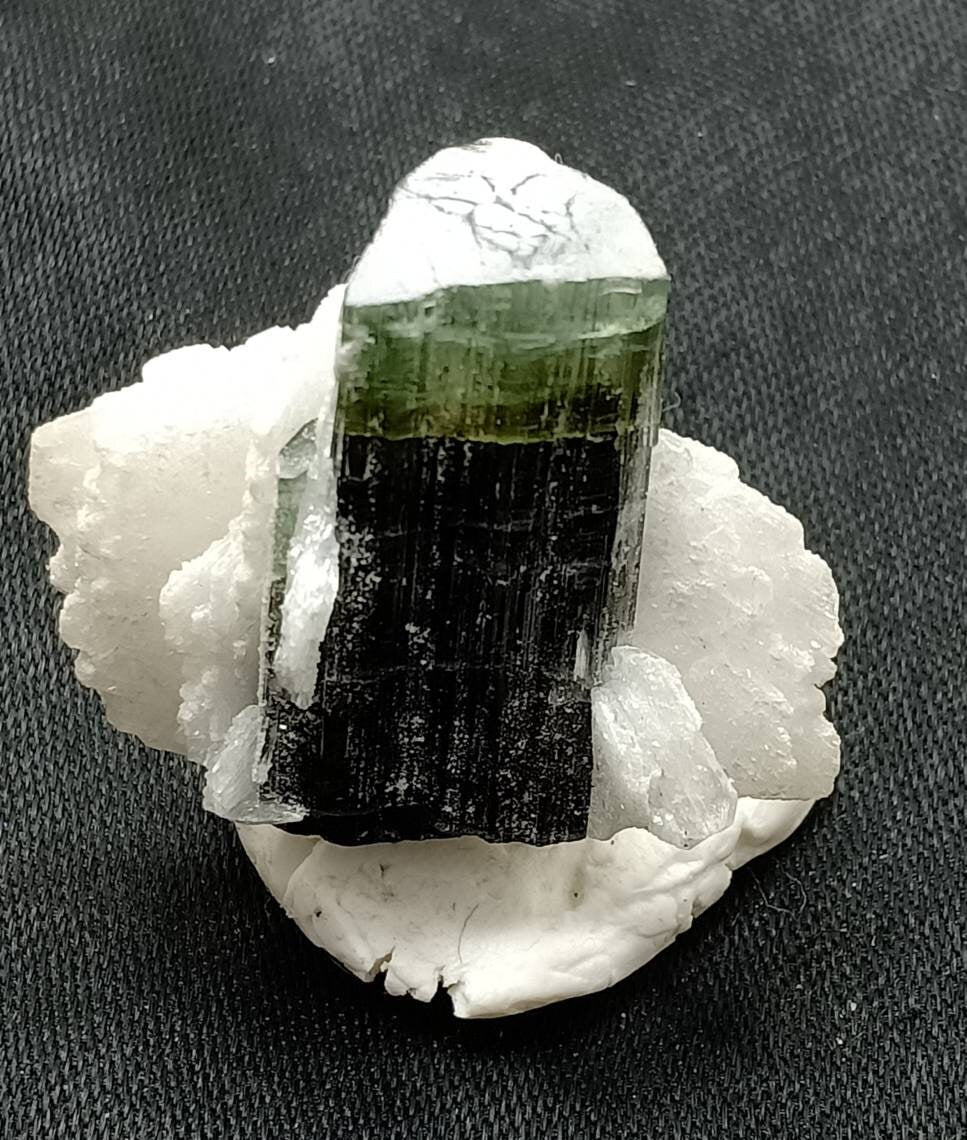 Single beautiful Terminated multicolor Tourmaline crystal with associated cleavelandite formations 8 grams