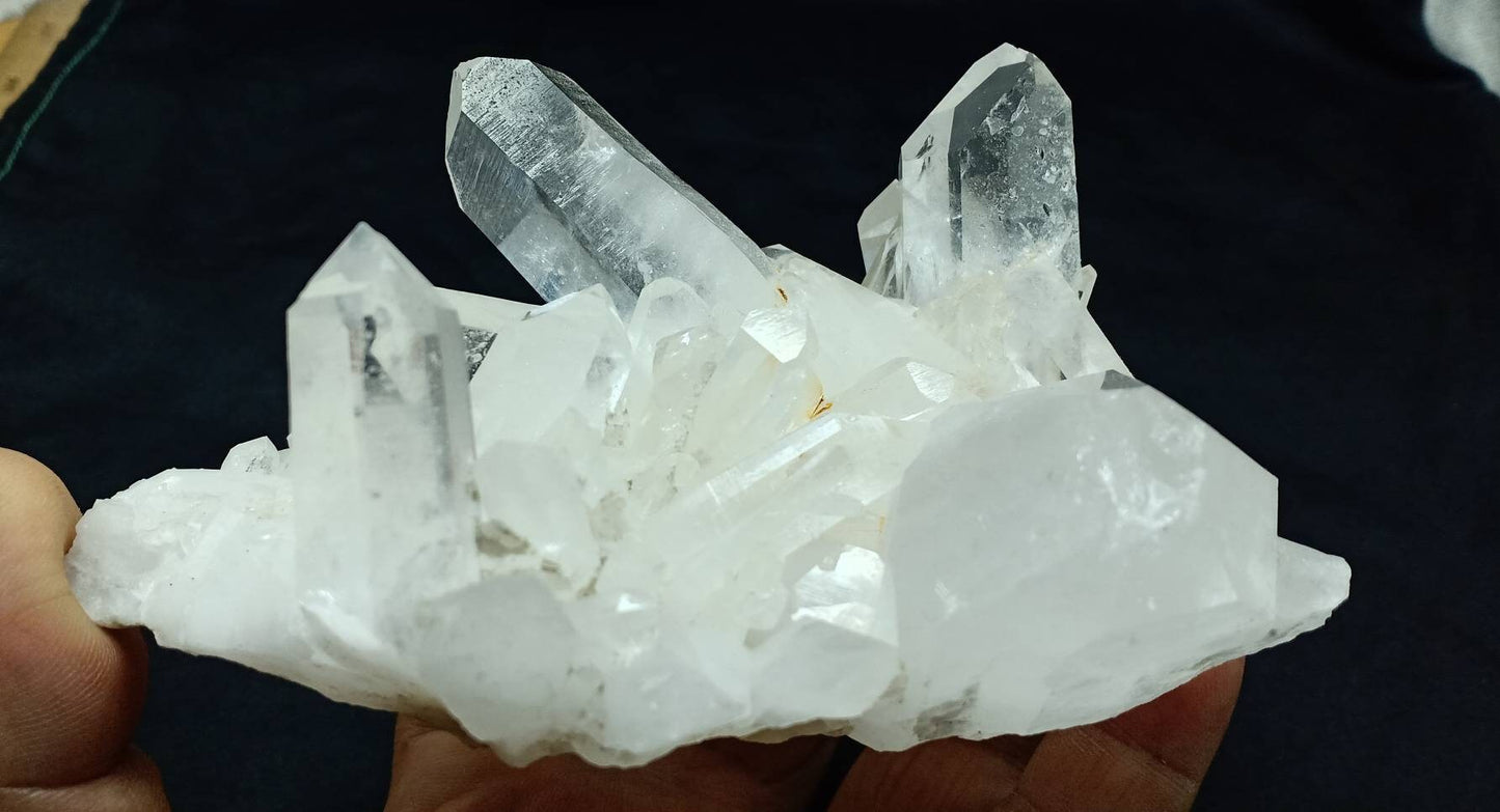 An amazing Quartz Crystals cluster with multiple Terminated Quartz Crystals 552 grams