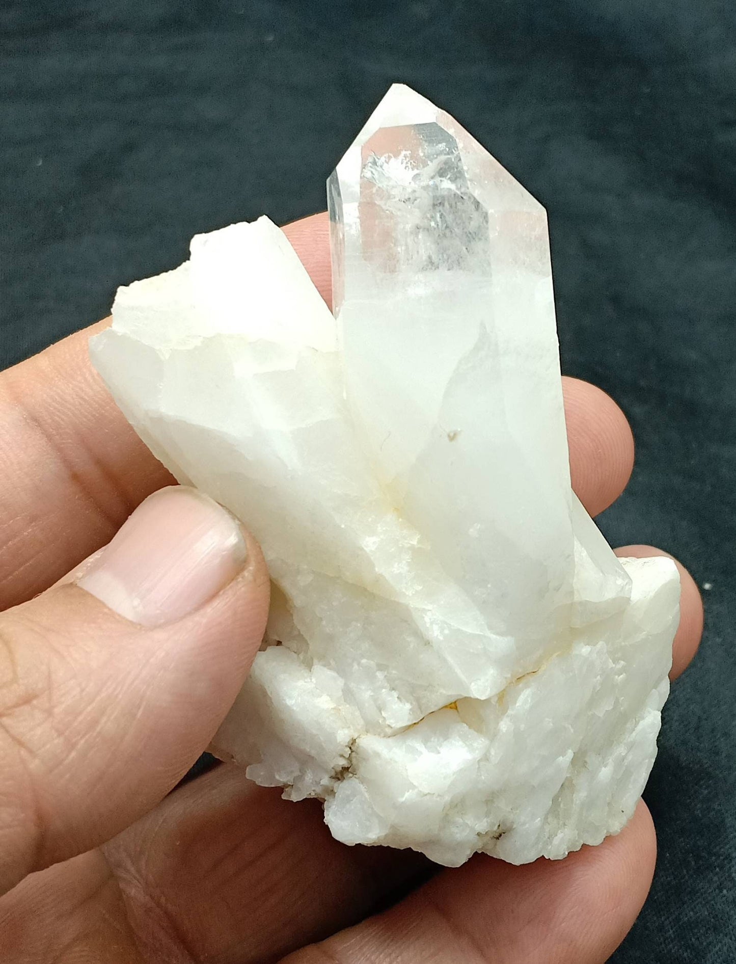 An amazing specimen of Terminated clear Quartz Crystal 122 grams