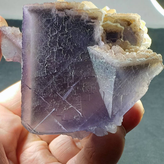 Purple Fluorite with Calcite 270 grams