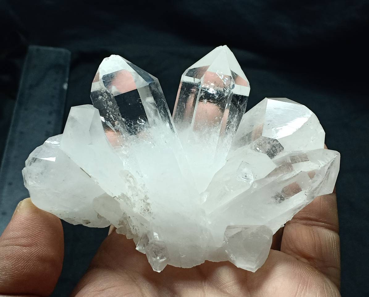 An amazing Aesthetic Natural Specimen of Terminated clear Quartz cluster 383 grams