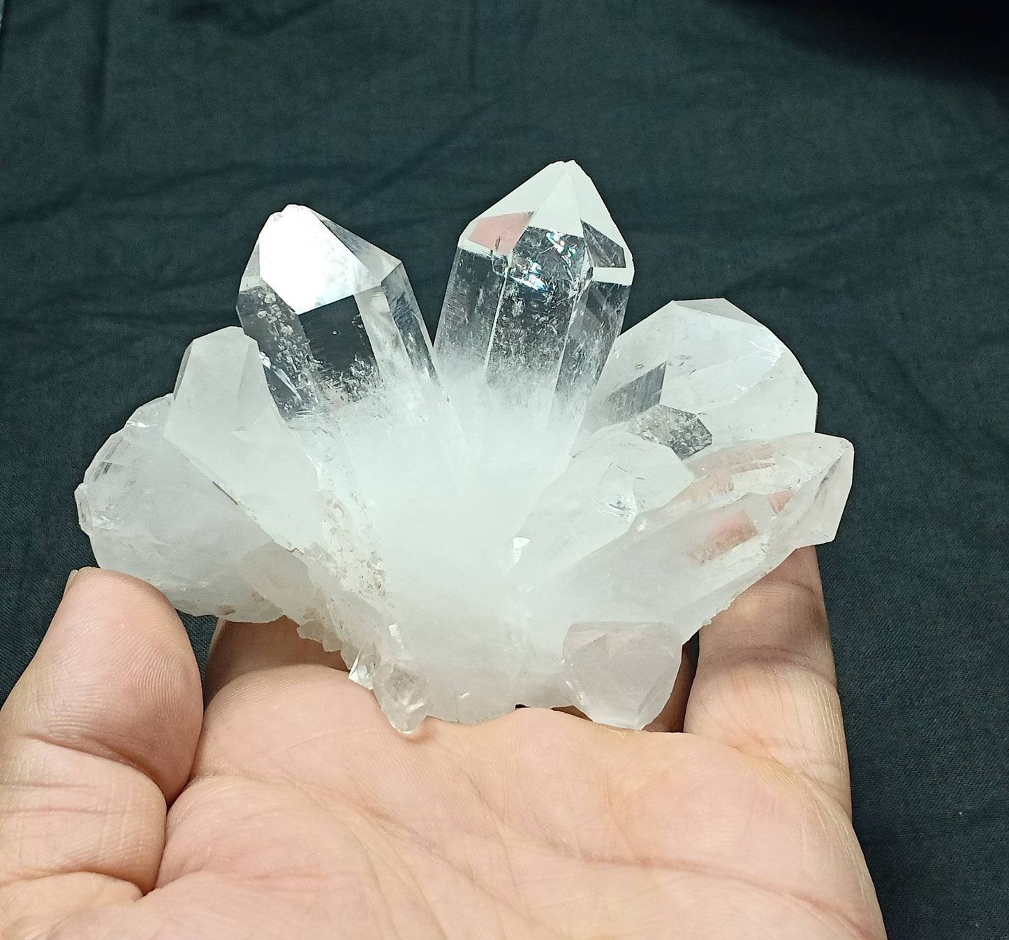 An amazing Aesthetic Natural Specimen of Terminated clear Quartz cluster 383 grams