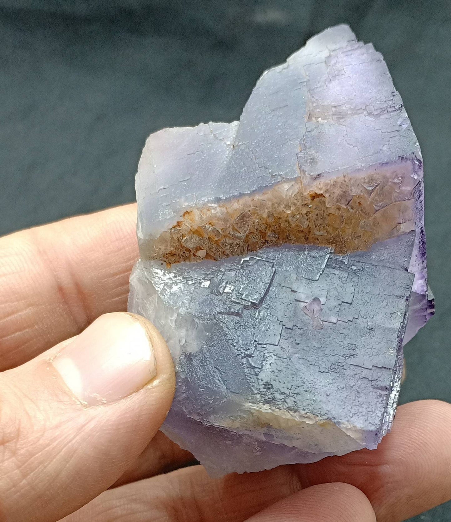 Purple Fluorite Specimen with blueish zoning 190 grams