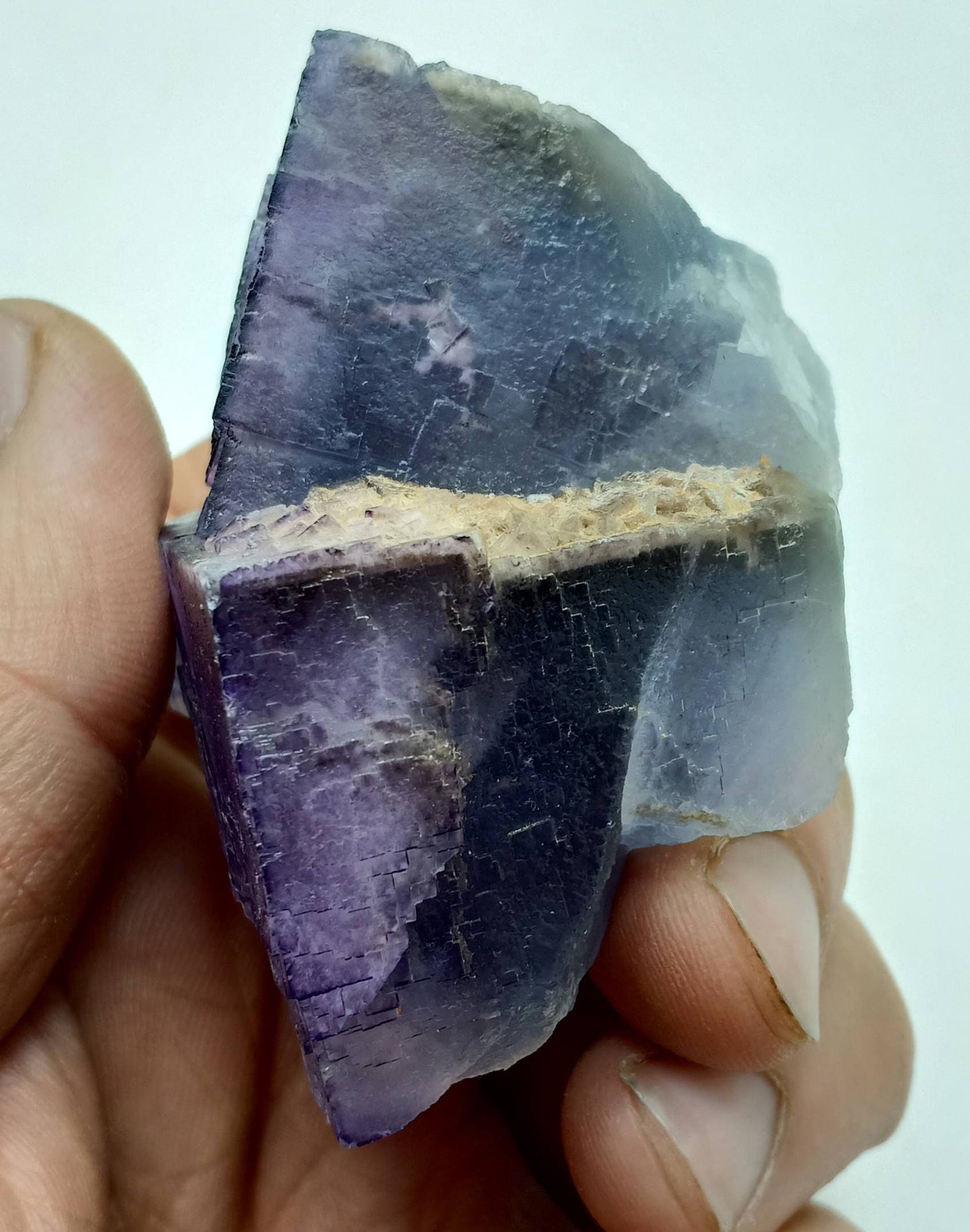 Purple Fluorite Specimen with blueish zoning 190 grams