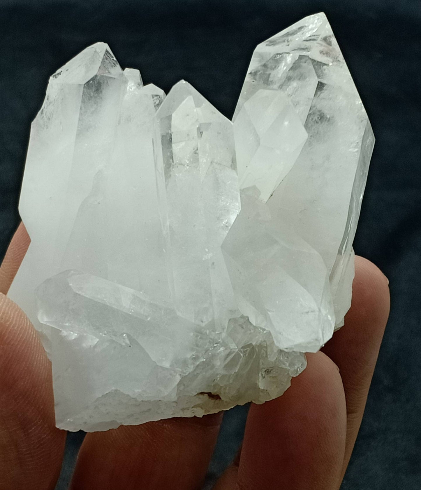 An amazing specimen of terminated Quartz Crystals cluster 187 grams