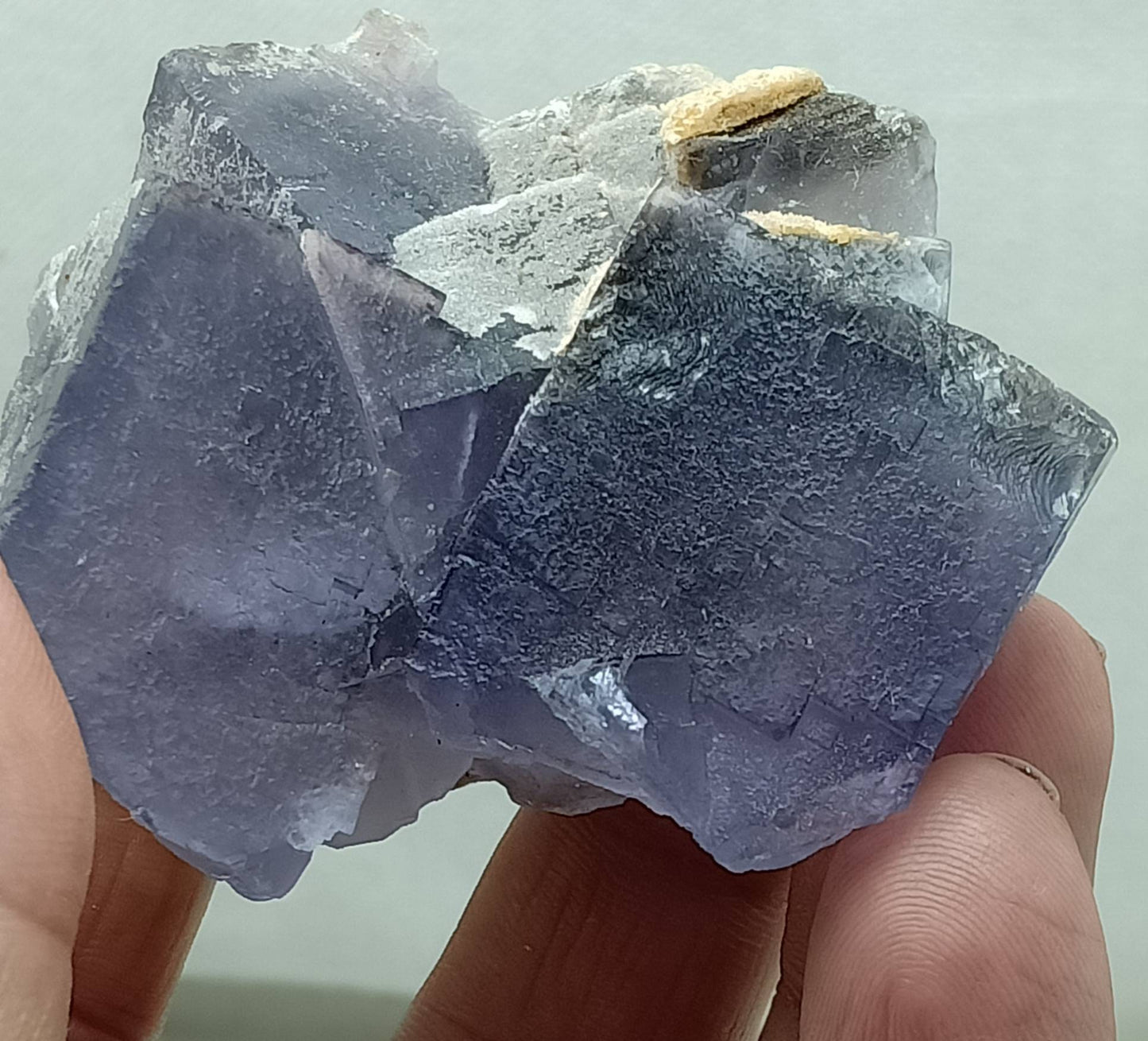 Purple Fluorite with light Blue zoning and Phantom like formation 175 gramd