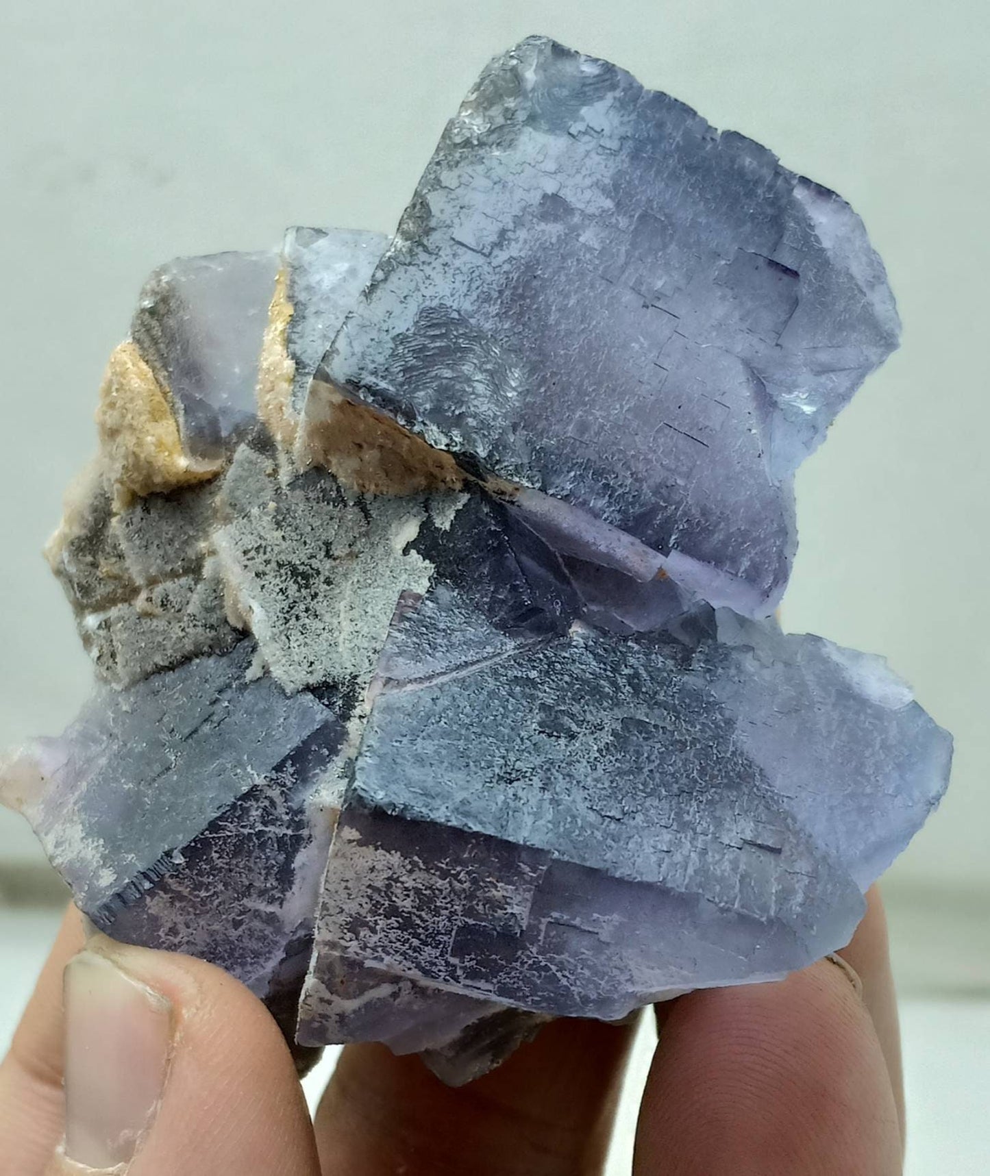 Purple Fluorite with light Blue zoning and Phantom like formation 175 gramd