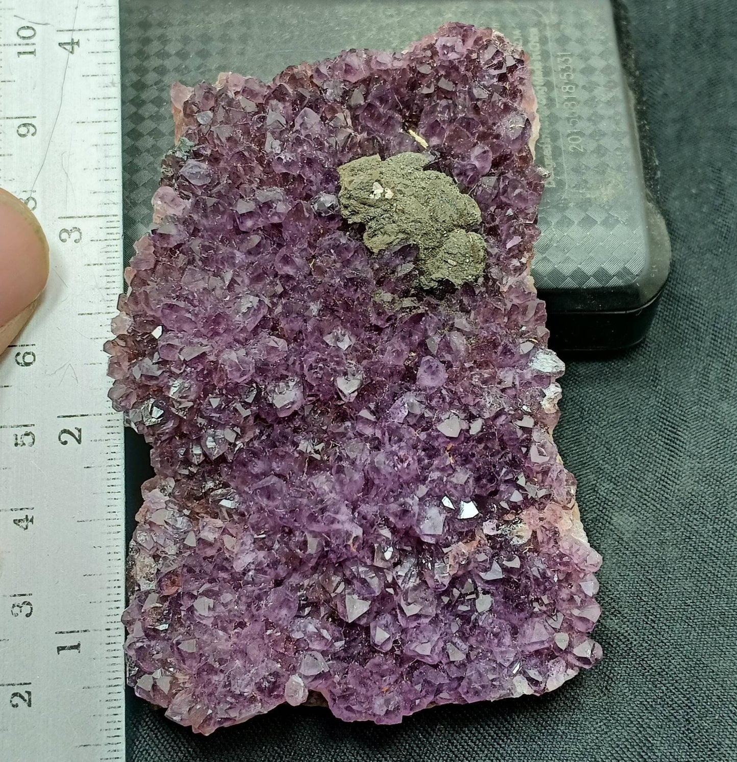 Single beautiful drusy Amethyst crystals plate