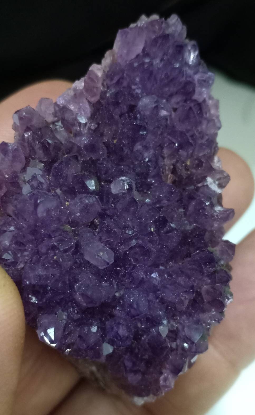 Single beautiful Drusy Amethyst crystals Cluster with beautiful purple color 68 grams
