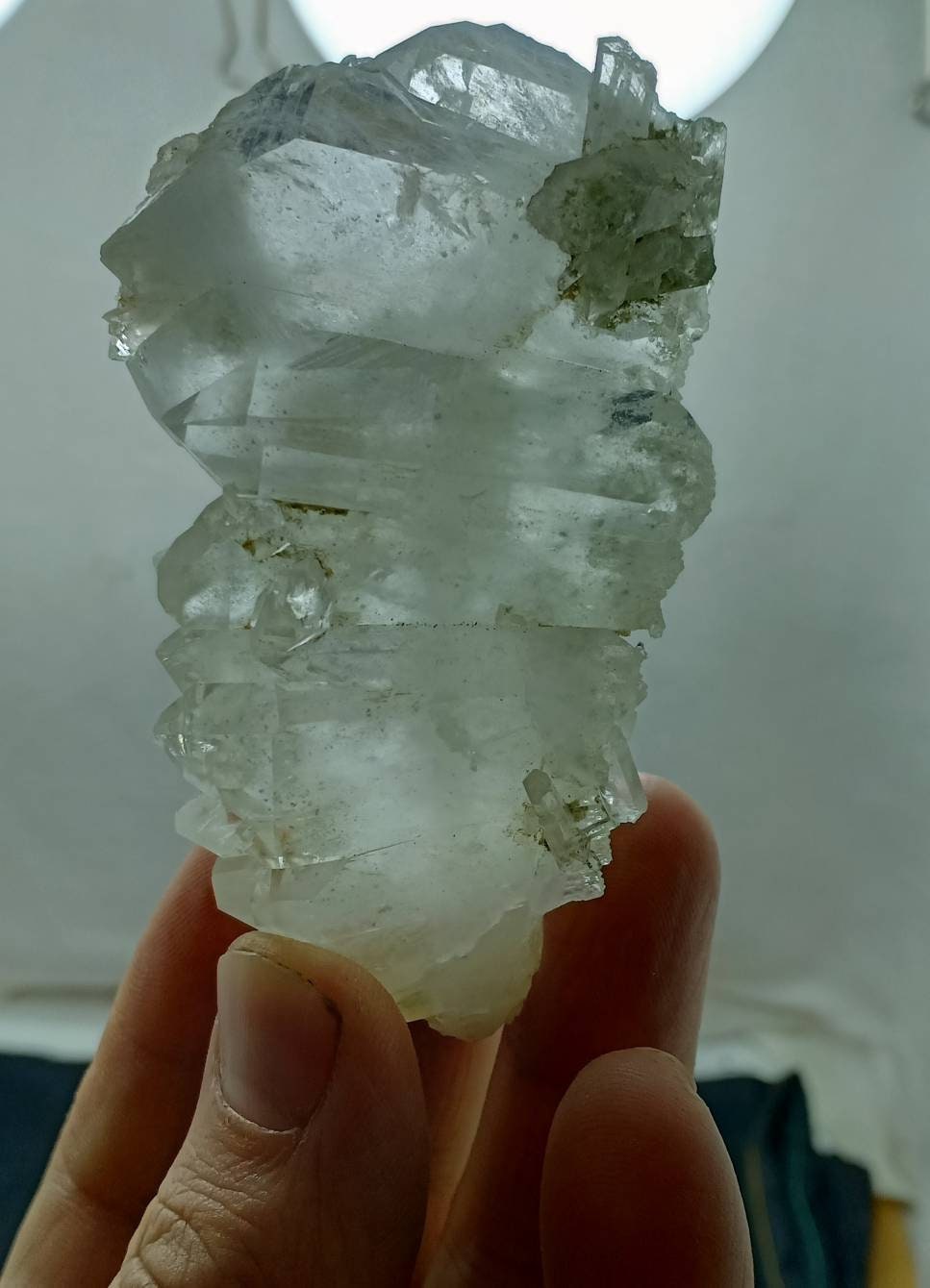 Single beautiful Faden Quartz Crystals cluster with beautiful terminations 122 grams