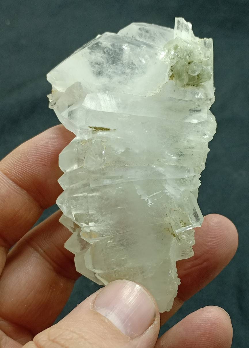 Single beautiful Faden Quartz Crystals cluster with beautiful terminations 122 grams