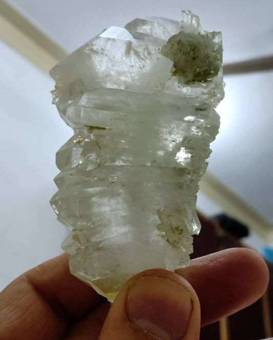 Single beautiful Faden Quartz Crystals cluster with beautiful terminations 122 grams