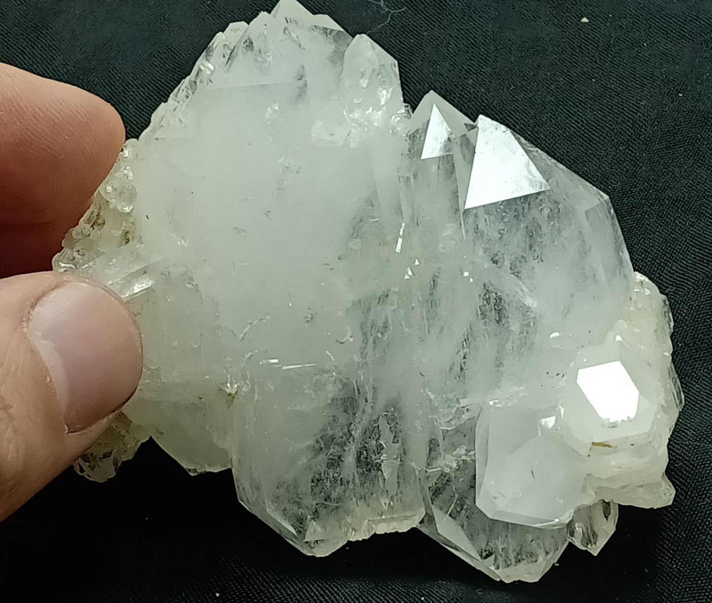 Single beautiful Faden Quartz Crystals cluster with beautiful terminations 145 grams