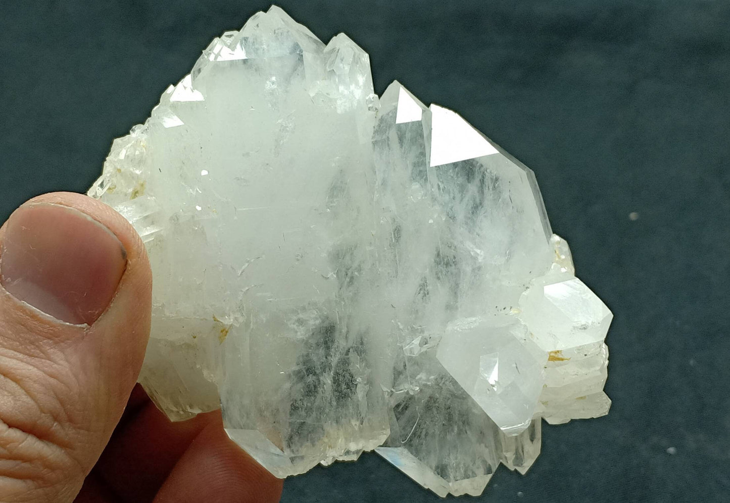 Single beautiful Faden Quartz Crystals cluster with beautiful terminations 145 grams