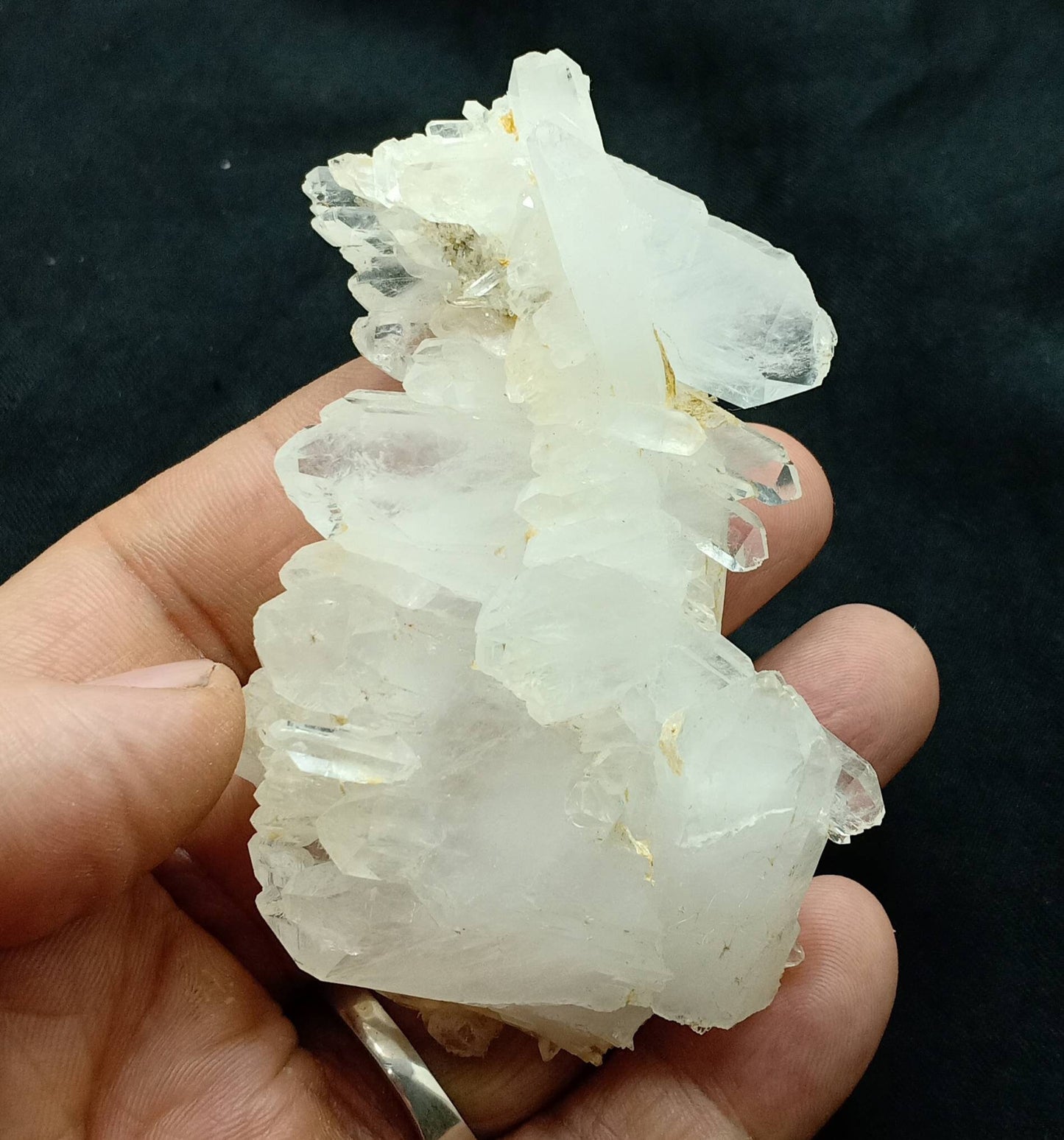Single beautiful Faden Quartz Crystals cluster with perfect terminations 112 grams