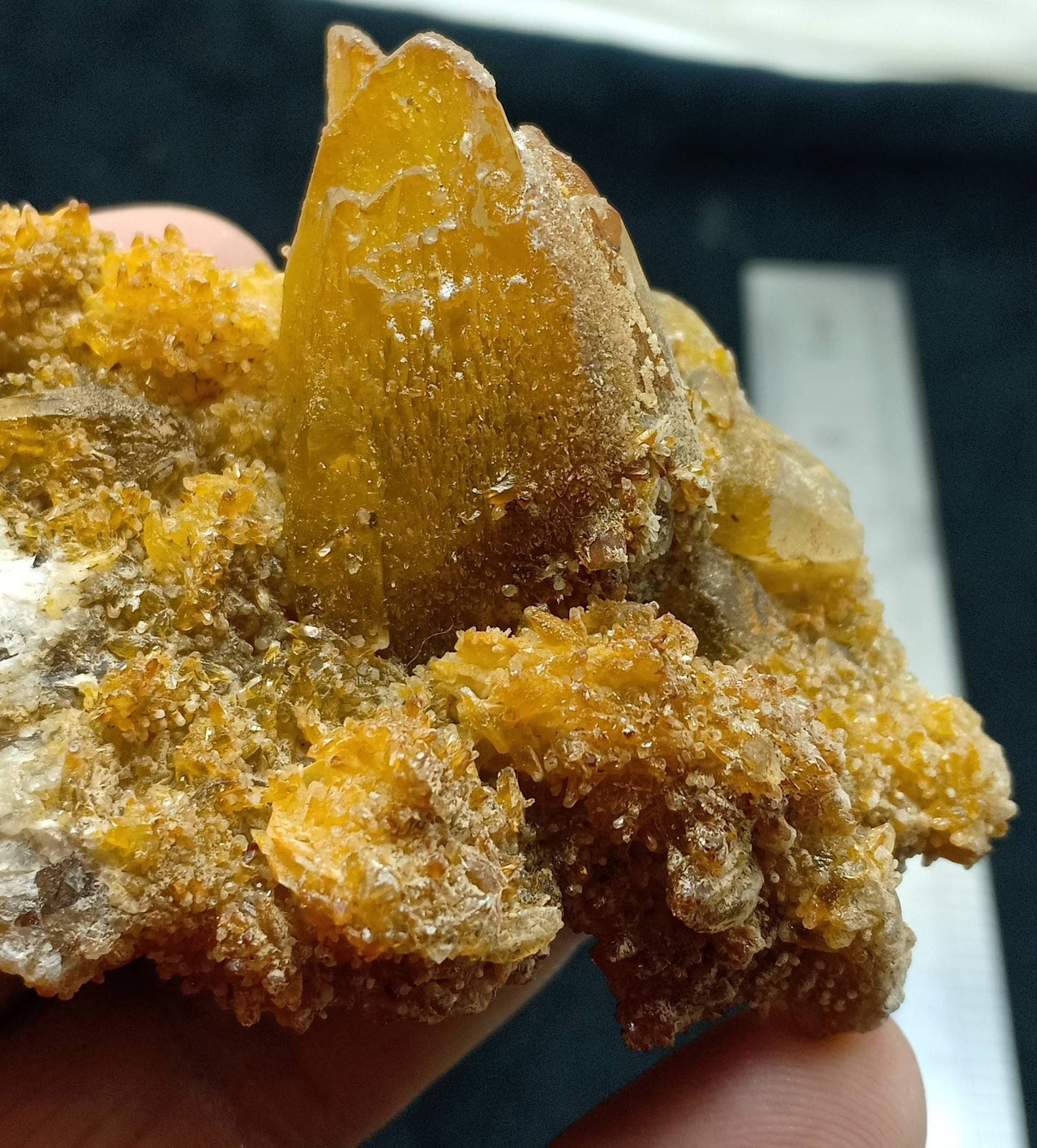 Single beautiful calcite crystals on matrix with combination of Barite Flowers 114 grams