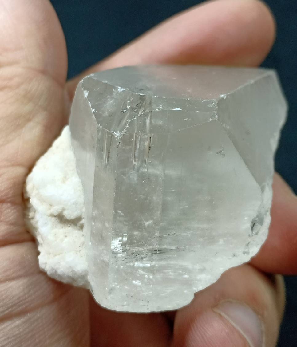 Single beautiful terminated Topaz crystal with Albite attachment 117 grams