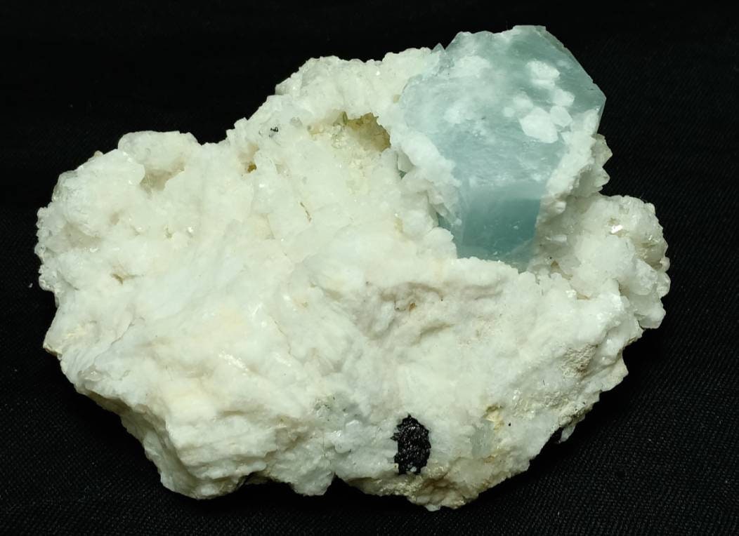 Amazing terminated Afghanistan Aquamarine on Albite matrix with Muscovite and schorl 164 grams