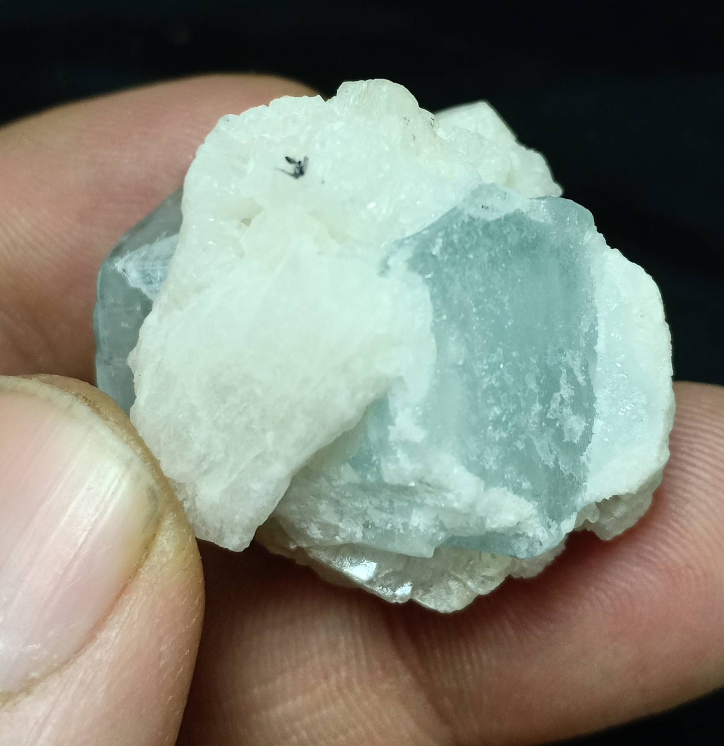 Single beautiful Afghanistan Aquamarine Crystal with associated Albite 29 grams