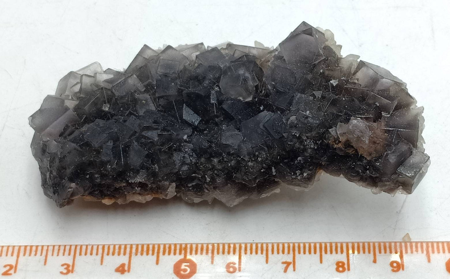 Terminated Fluorite specimen with calcite 67 grams