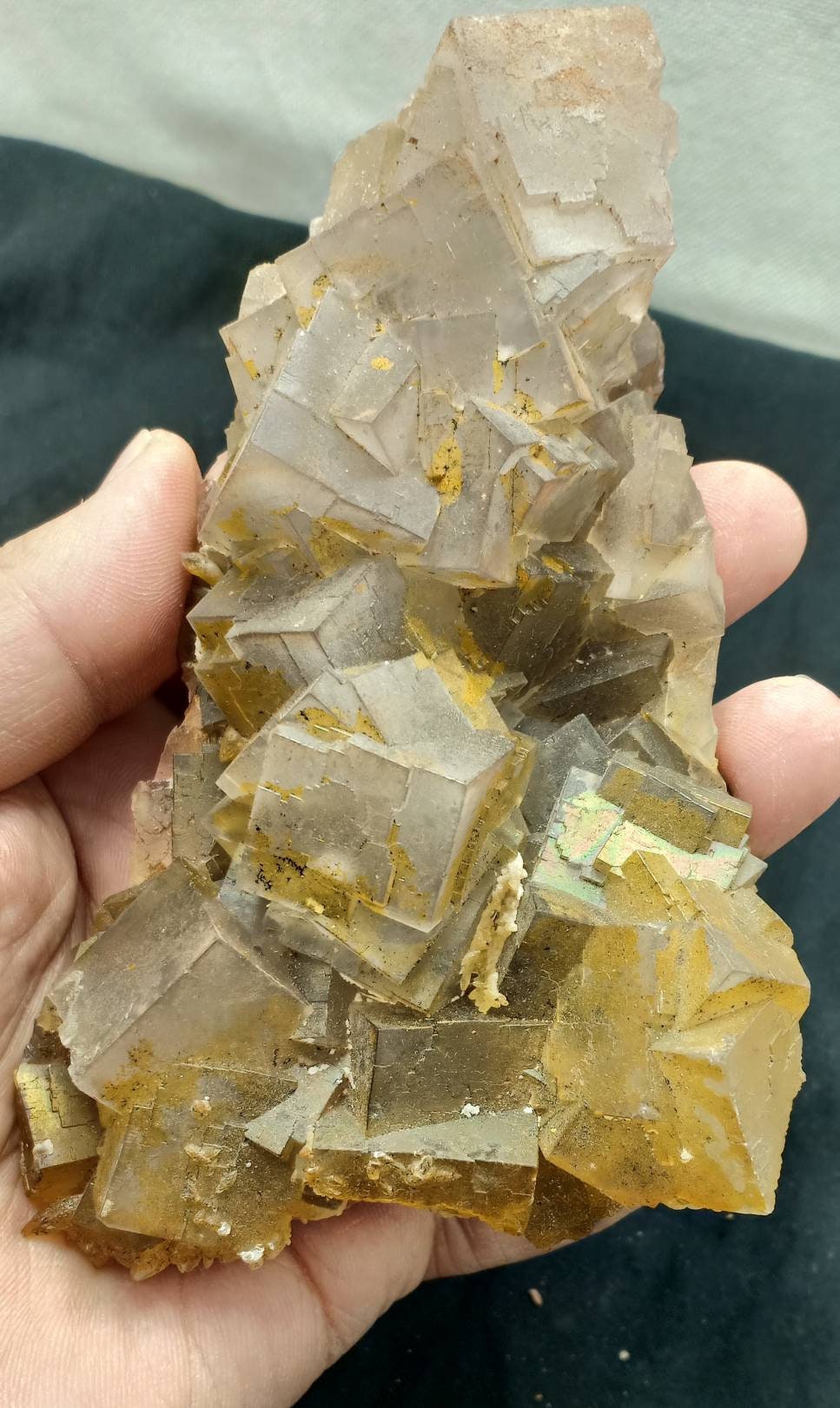 An amazing perfectly terminated Fluorite cubes Cluster 568 grams