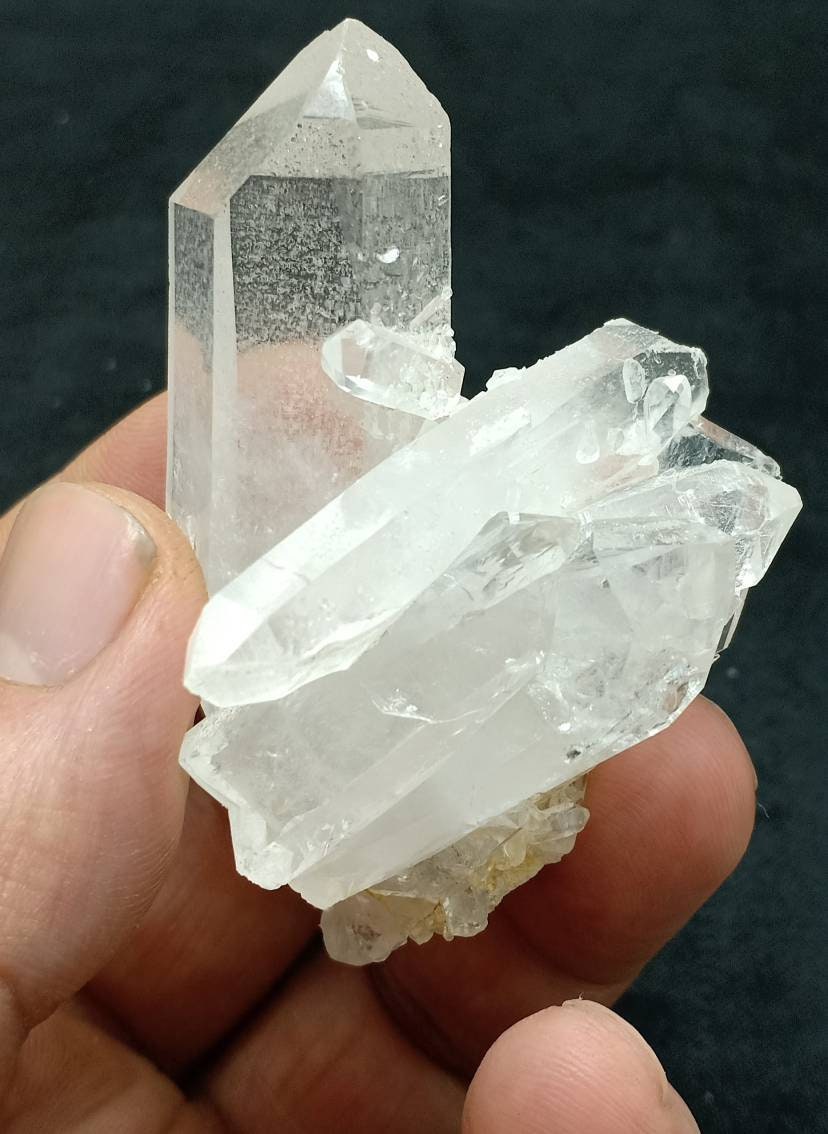 An amazing Quartz Crystals cluster of beautiful terminations 74 grams