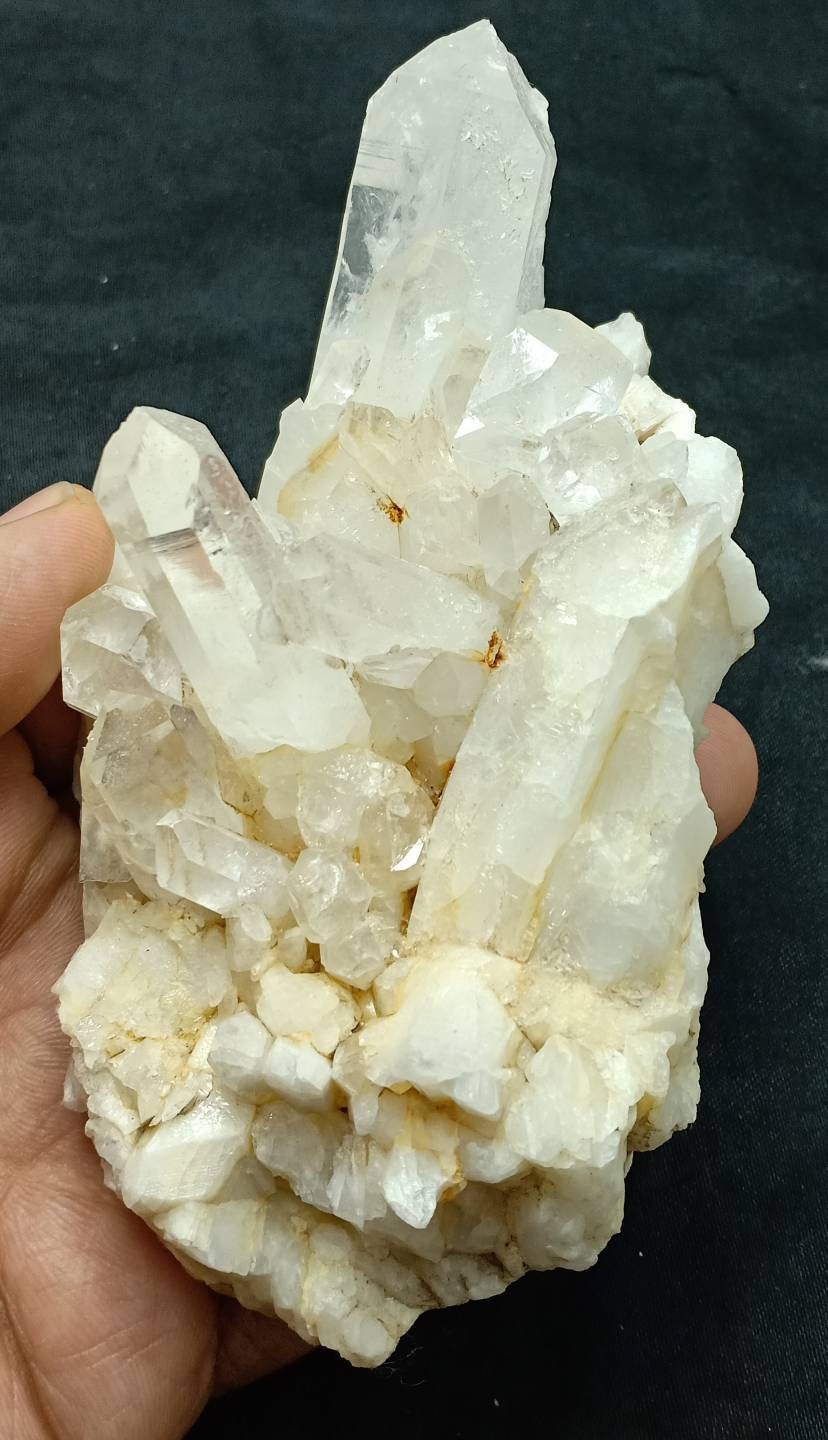 An amazing specimen of Terminated quartz Crystals cluster 394 grams