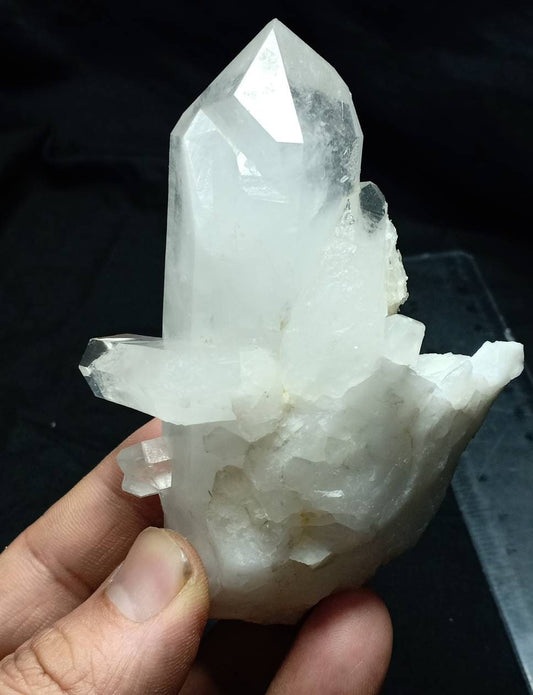 An amazing beautifully terminated clear Quartz Crystals cluster 223 grams