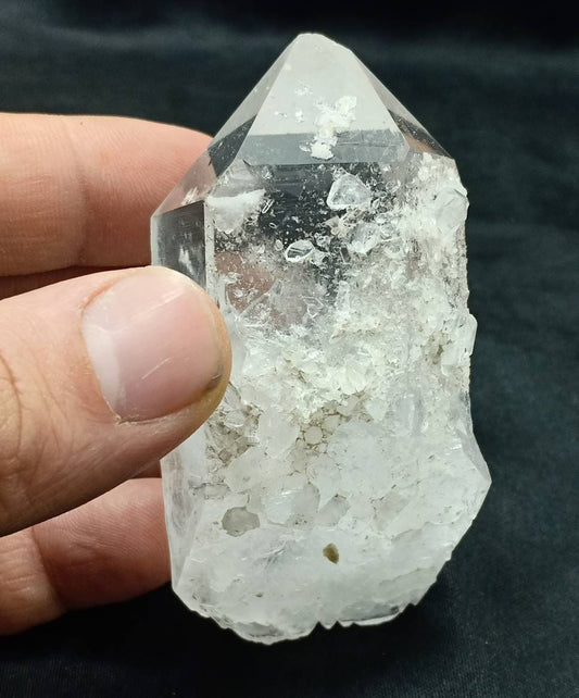 An amazing clear Quartz Crystal with beautiful terminations 154 grams